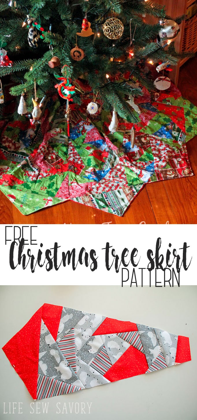 Christmas Tree Skirt Pattern free sewing pattern pdf printable from Life Sew Savory