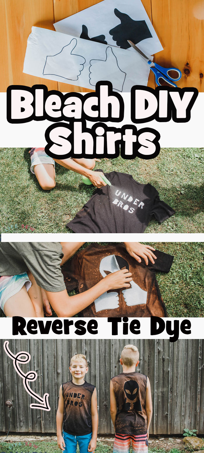 Learn the easy method of DIY bleached t-shirts. This reverse tie dye method makes easy and fun custom shirts. Kids can make their own shirts with each bleach tie dye.
