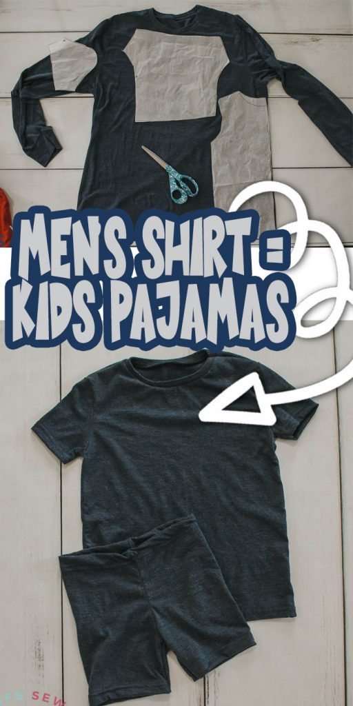 upcycle shirts use men's shirts to make kids pajamas