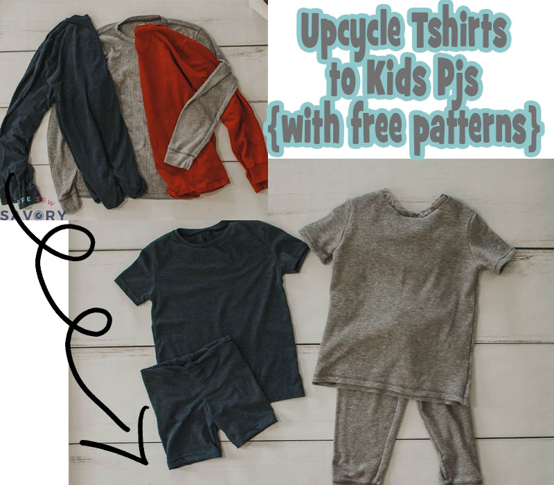 upcycle shirt to kids pjs