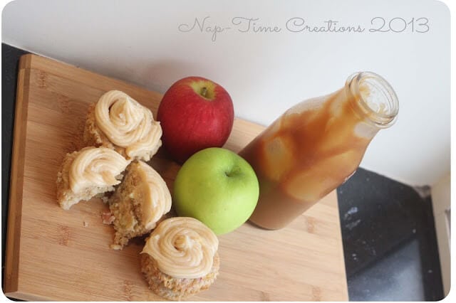 Apple Cupcakes with caramel frosting