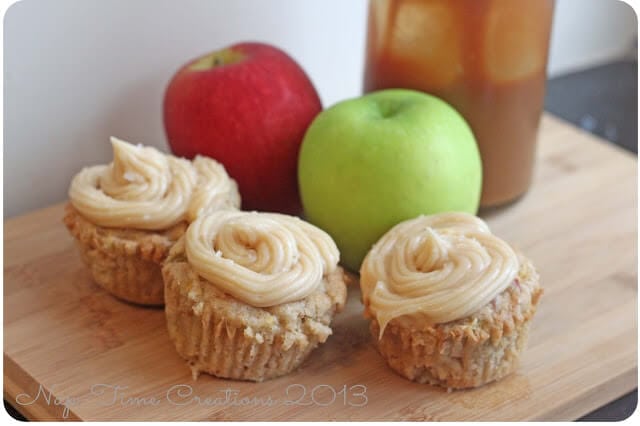Apple Cupcakes with caramel frosting
