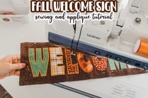 fall welcome sign with applique