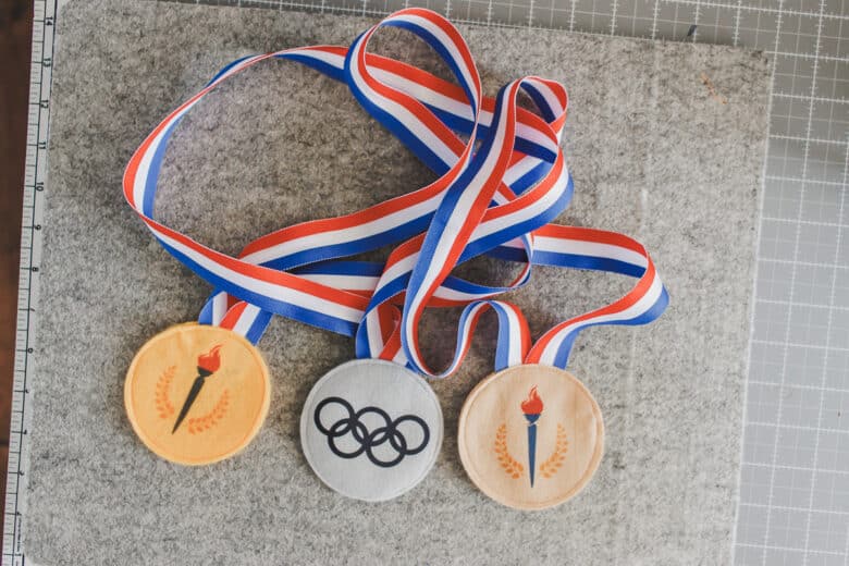 felt Olympic medals with DIY tutorial