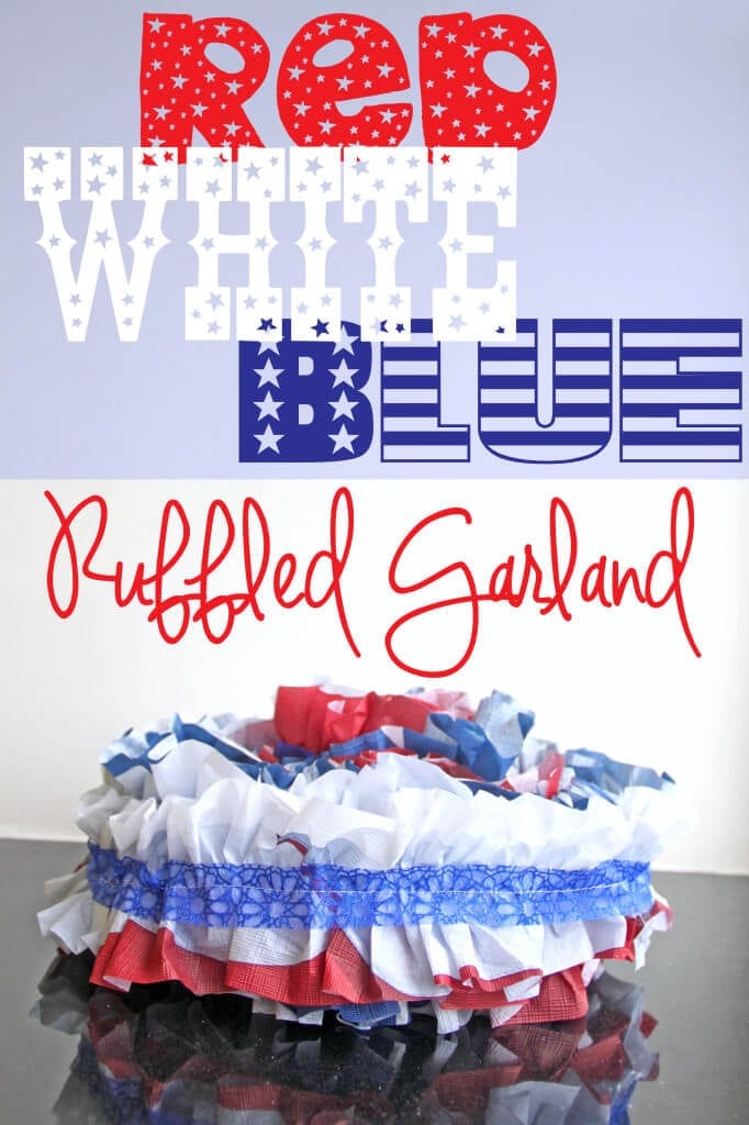 Red White blue ruffled garland