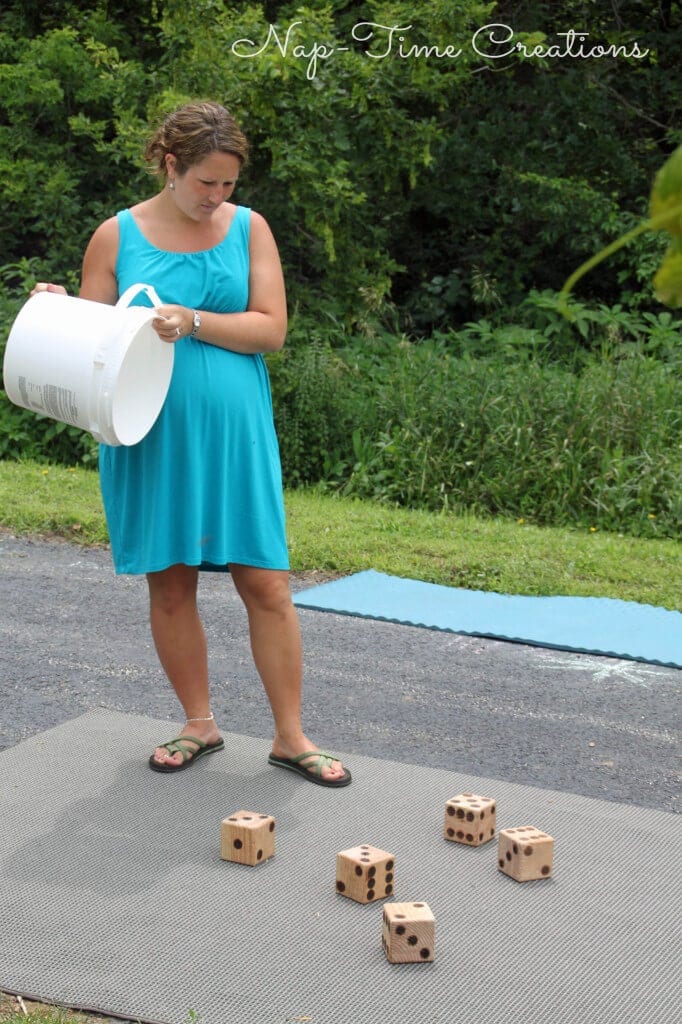 DIY Yahtzee yard game - large dice