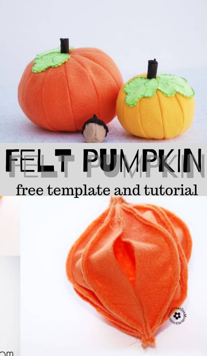 felt pumpkin sewing pattern template and free pattern from Life Sew Savory