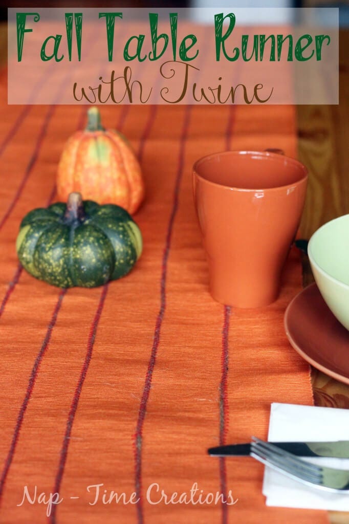 fall table runner with twine