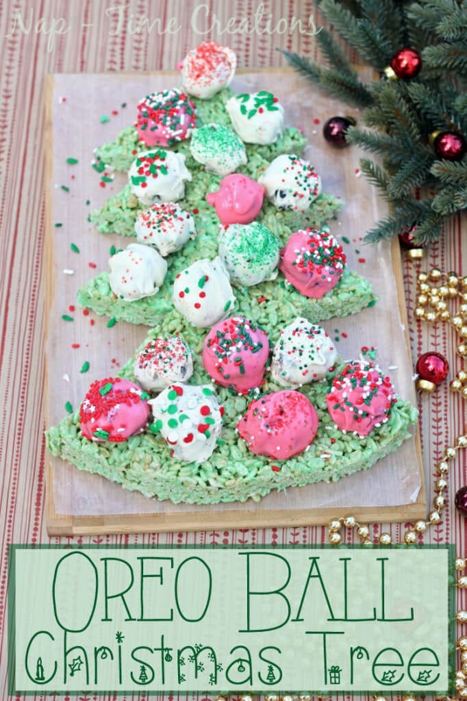 Oreo Cookie Ball Christmas Tree #OREOCookieBalls #CollectiveBias #ad on Nap-Time Creations