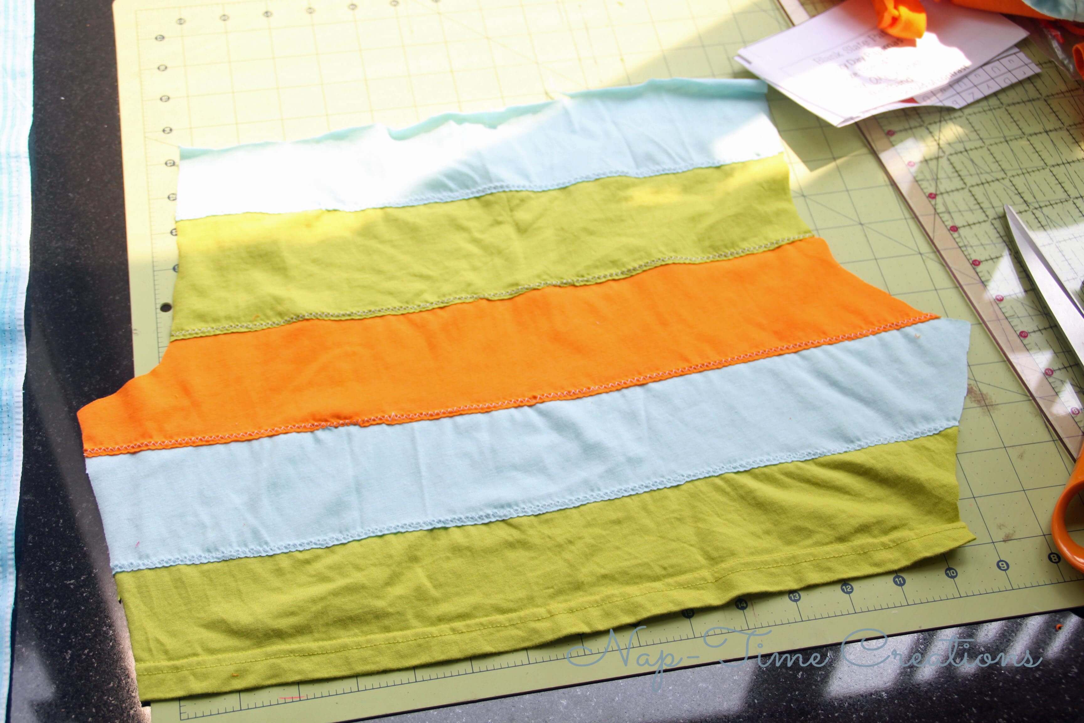 DIY stripped fabric tutorial