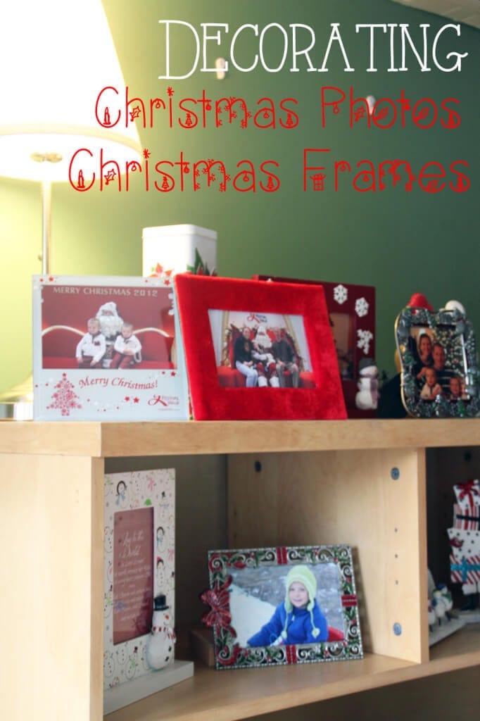 decorating with Christmas photos and frames
