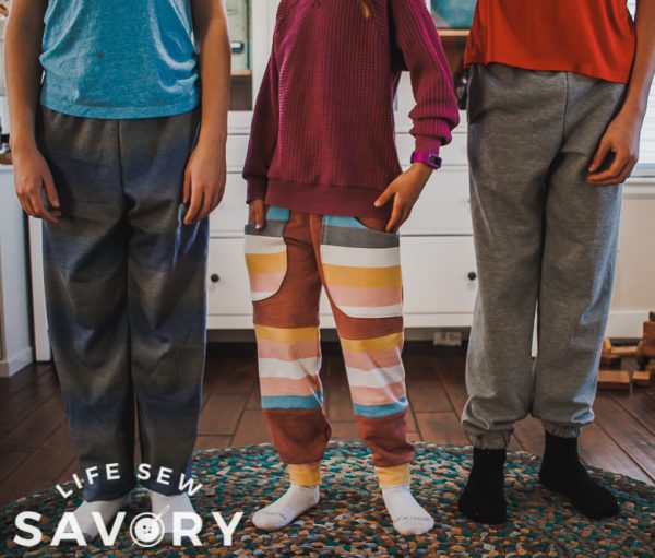 front of unisex sweatpants free sewing pattern