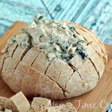 Spinach Dip in Bread bowl