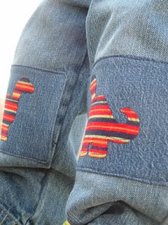 dino knee pants patches