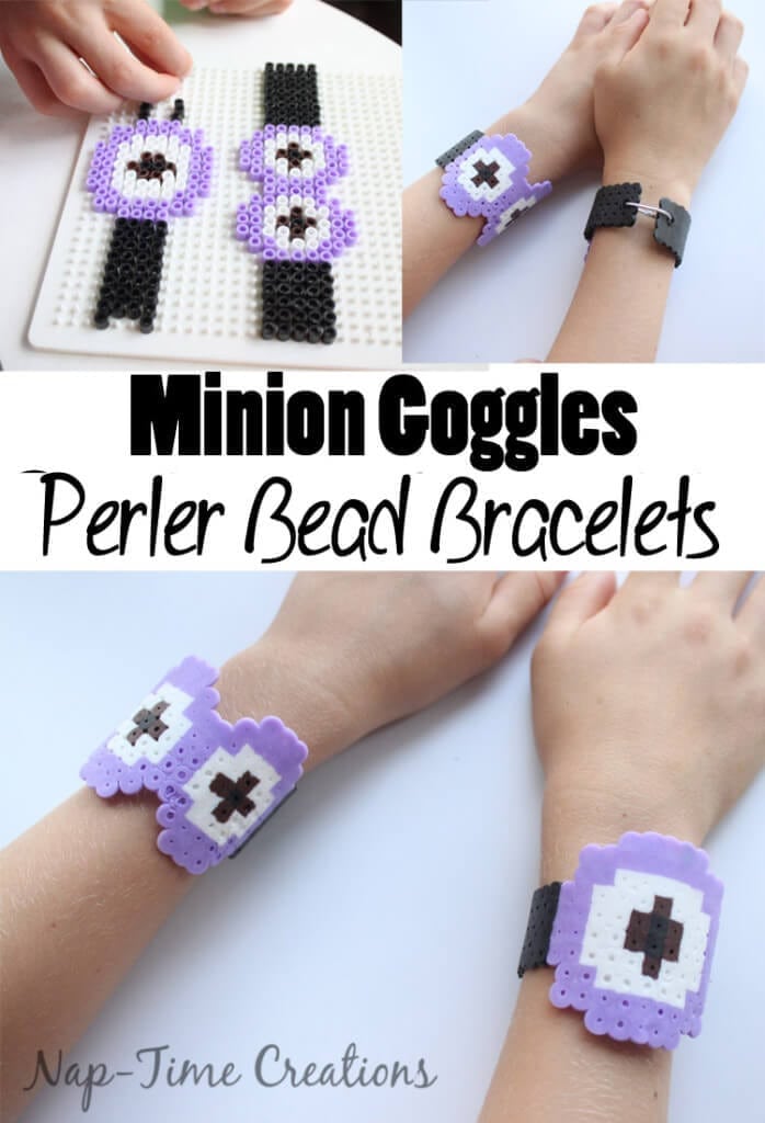minion goggles perler bead bracelets - from Nap-Time Creations