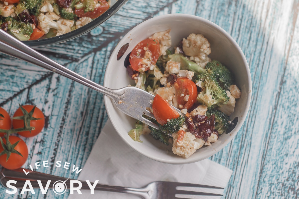 summer salad! Broccoli and cauliflower with feta salad recipe