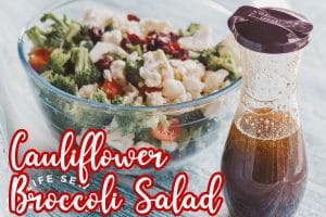 cauliflower broccoli salad with feta and balsamic dressing easy salad recipe