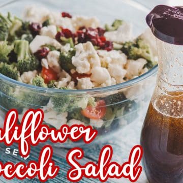 cauliflower broccoli salad with feta and balsamic dressing easy salad recipe