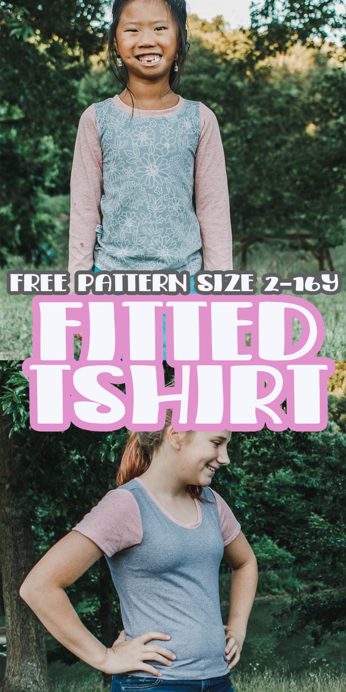 sew up this girls free tshirt pattern for comfortable shirts your kids can wear all year long. Short and long sleeve options in sizes 2-16 years in a fitted styled tee.