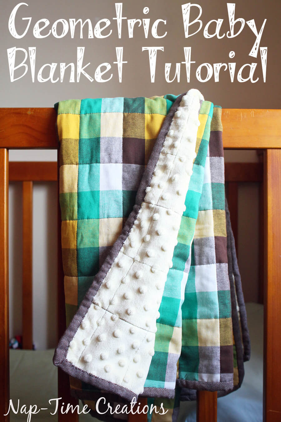 geometic fabric baby blanket tutorial from Nap-Time Creations