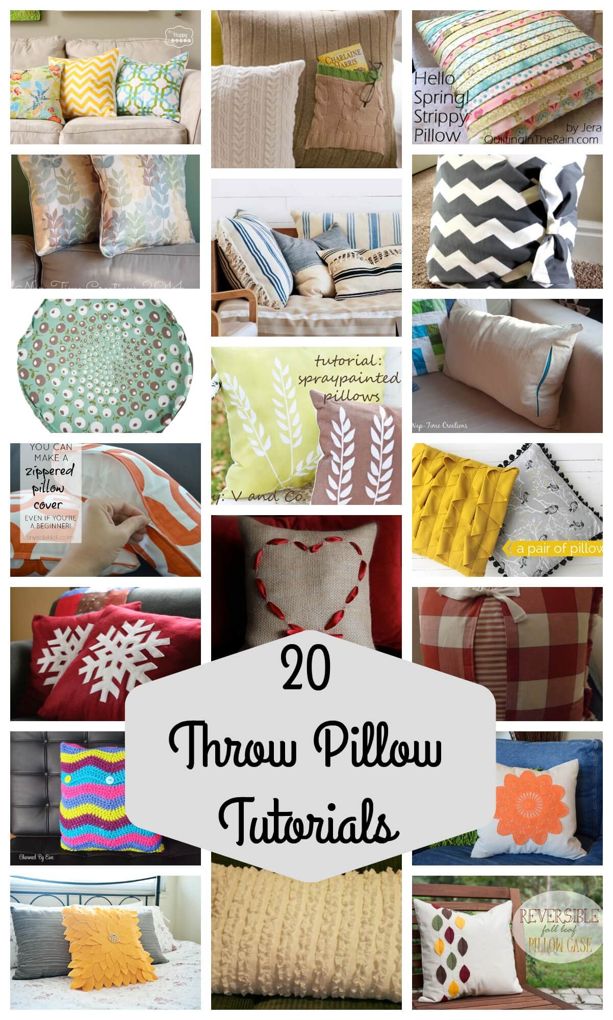 Throw Pillow Tutorials- sewing tutorials and DIY ideas curated by Nap-Time Creations