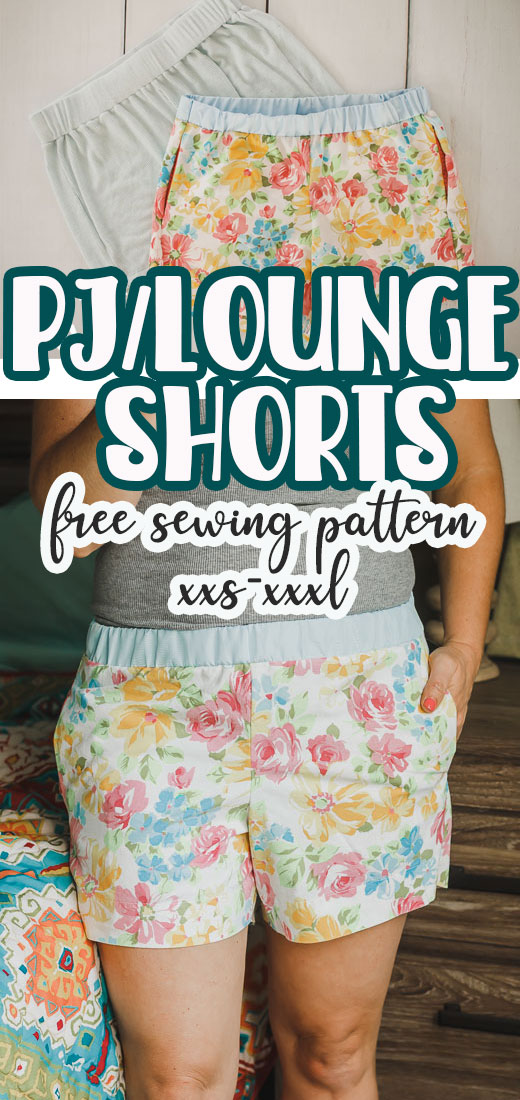 pj lounge shorts free sewing pattern and tutorial