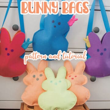 Made adorable Easter peeps bunny bags for a cute and useful Easter project. Collect eggs candy and more in these cute felt bunny bags.