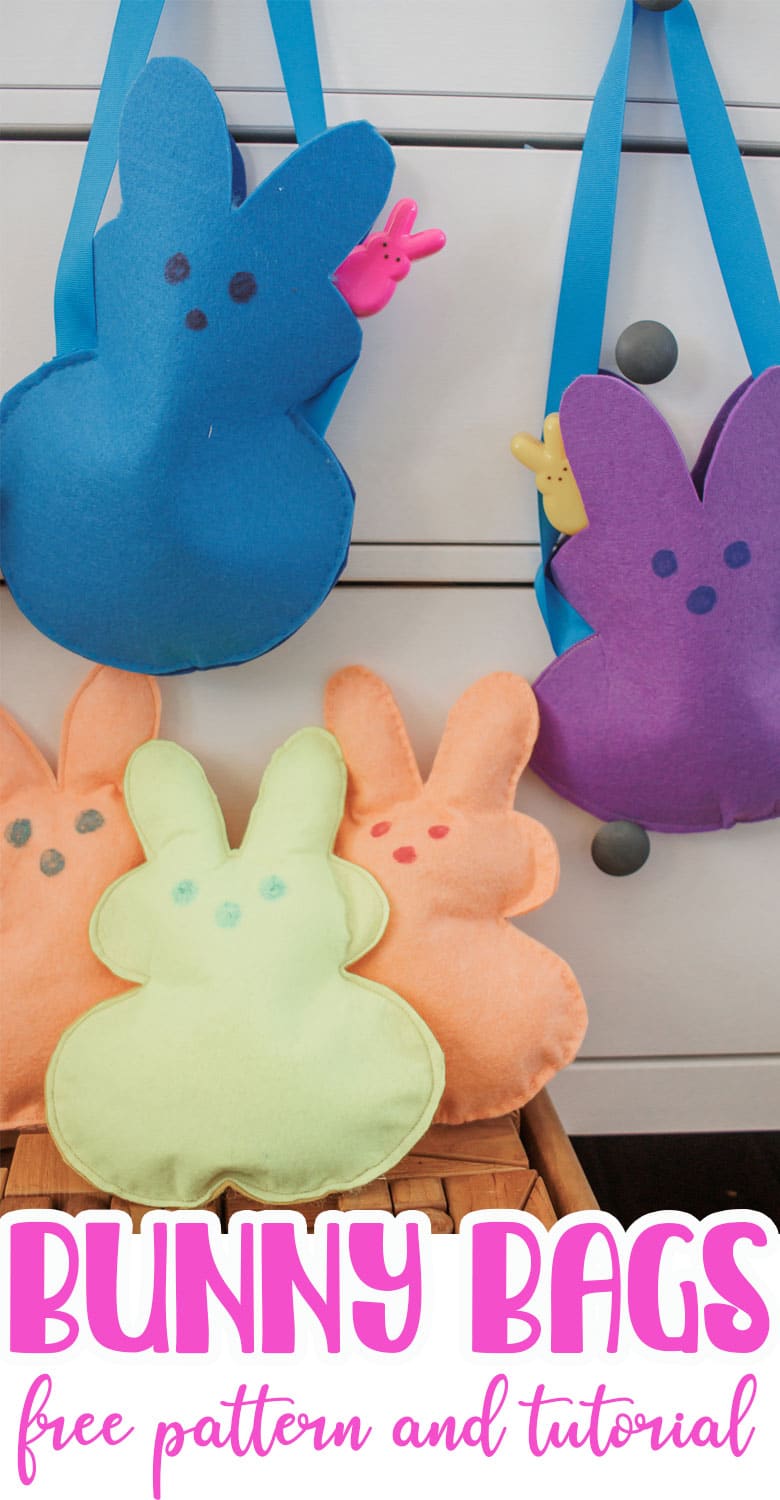 bunny bags with felt for Easter free template and sewing tutorial
