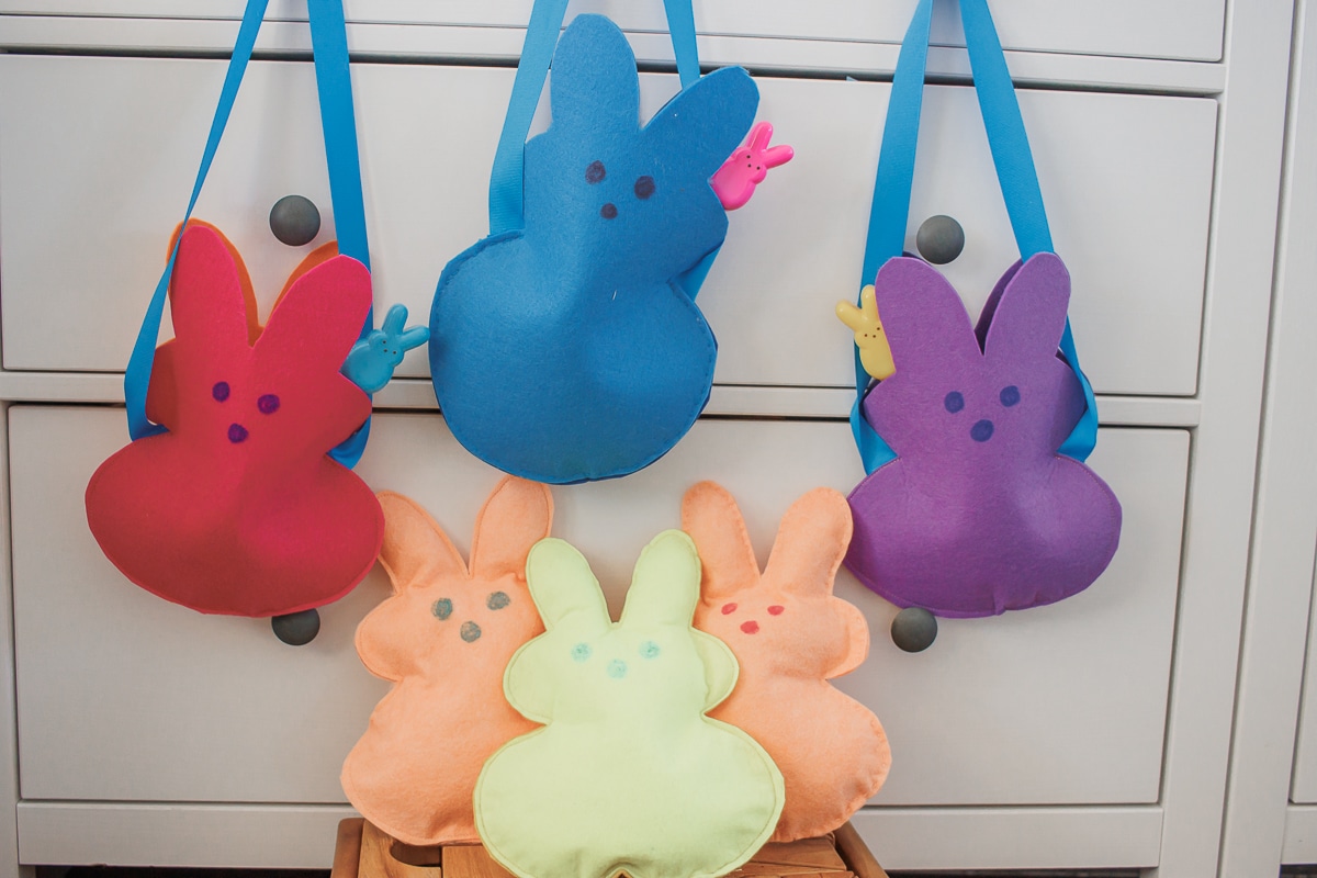 Easter peep bunny bags felt craft for Easter