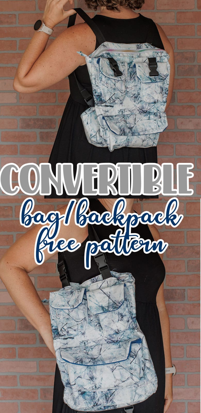 download and sew this convertible purse / backpack free sewing pattern. This bag is perfect for nearly all occasions and has been a favorite of mine for years.