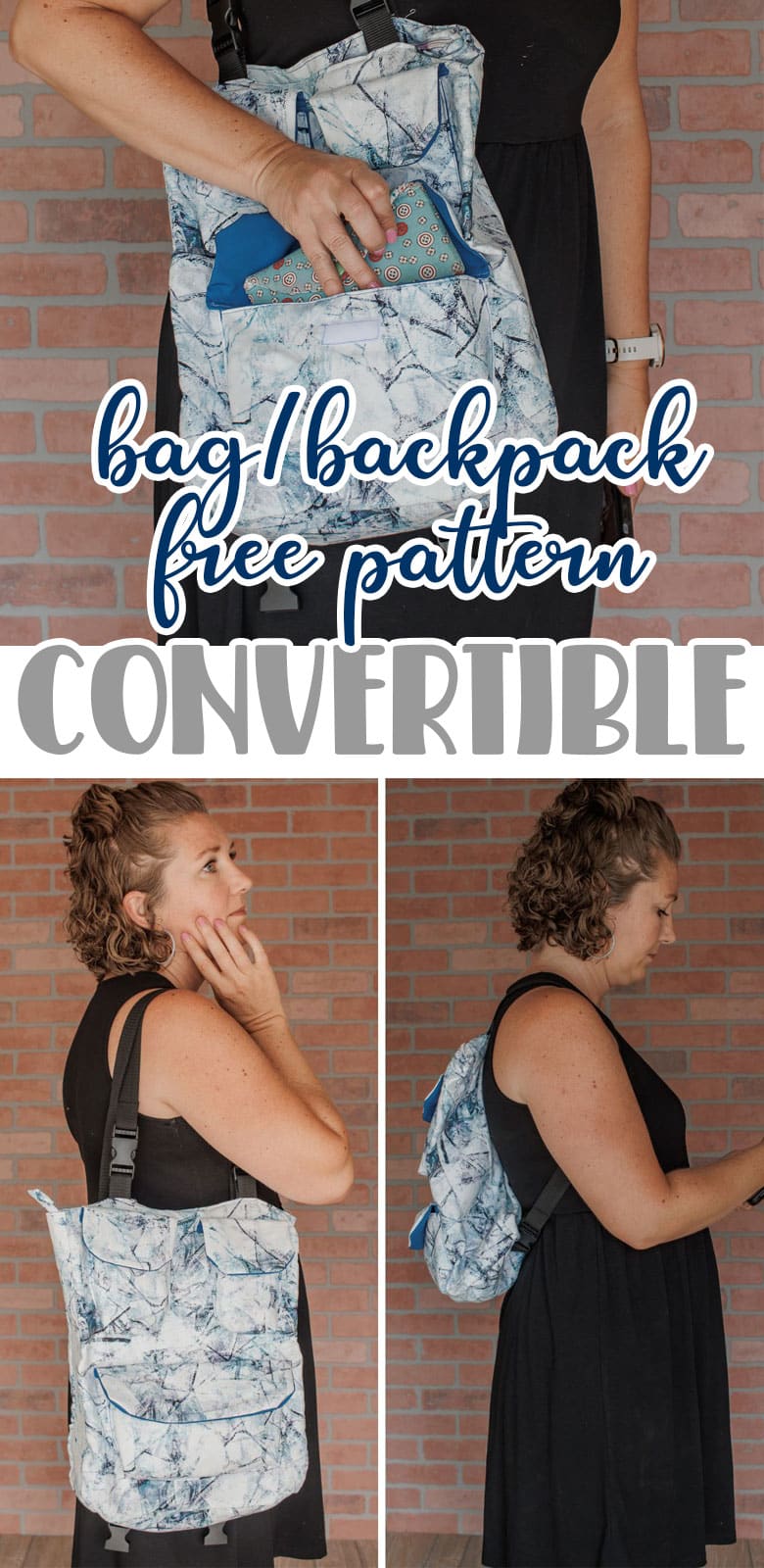download and sew this convertible purse / backpack free sewing pattern. This bag is perfect for nearly all occasions and has been a favorite of mine for years.