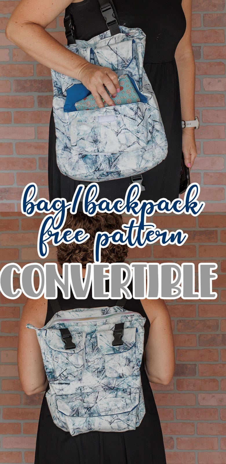 download and sew this convertible purse / backpack free sewing pattern. This bag is perfect for nearly all occasions and has been a favorite of mine for years.
