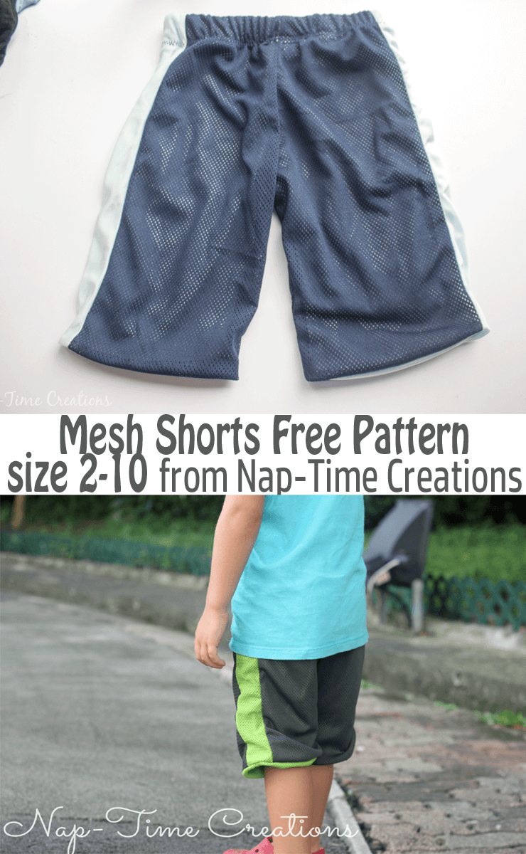 mesh shorts fre pattern suze 2-10 from Nap-Time Creations