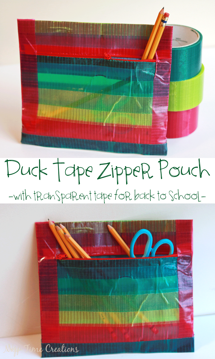 Duck Tape Zipper Pouch with-transparent-tape-a-no-sew-project-for-back-to-school