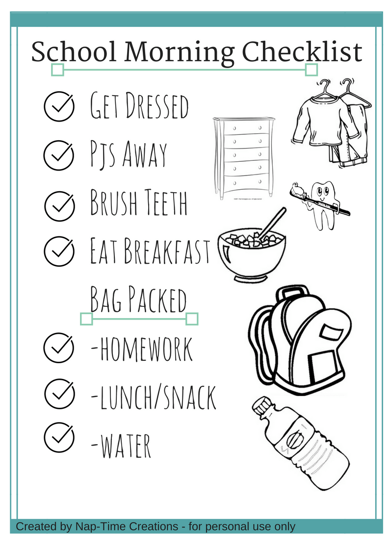 Free Printable School Routine Checklists Kids Routine PRINTABLE Before