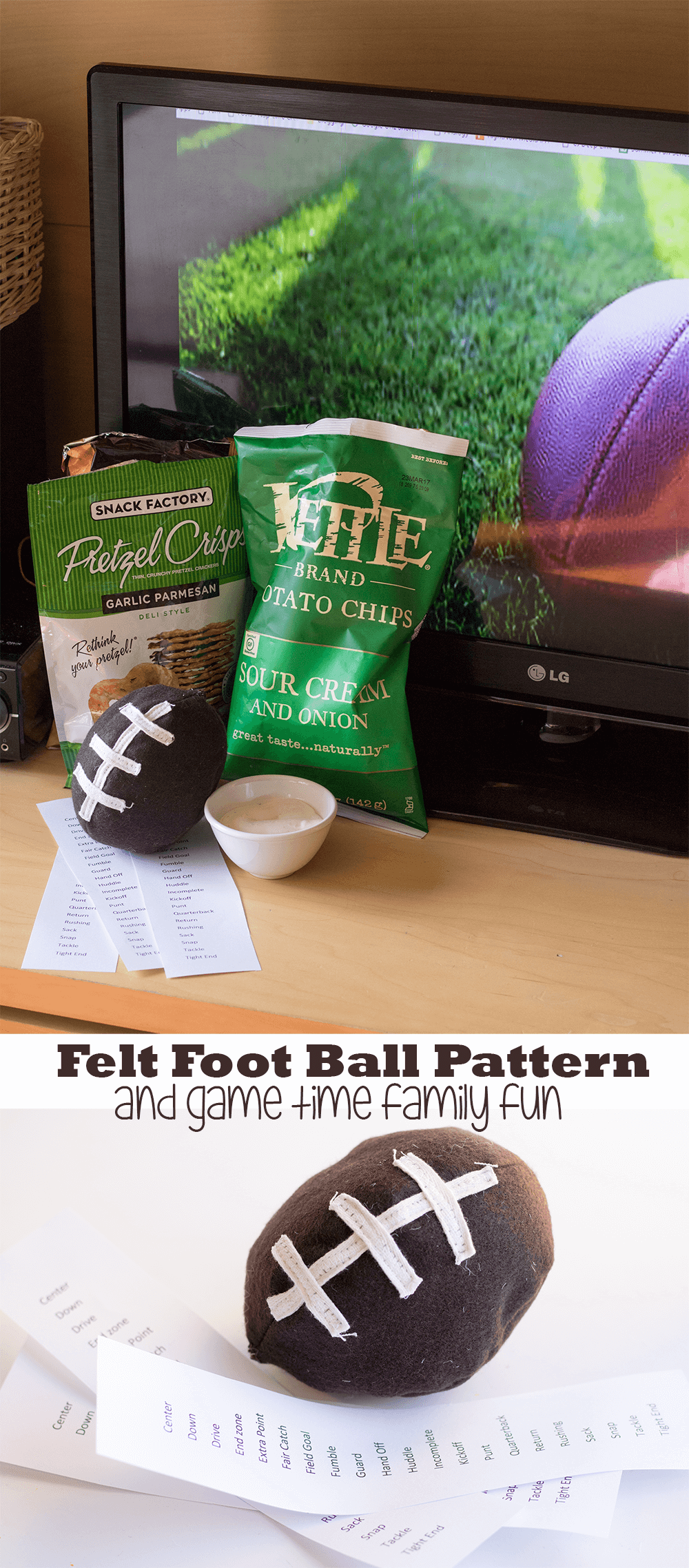 felt football pattern and-game-time-family-fun-by-Nap-Time-Creations #TheNewFanFavorites AD