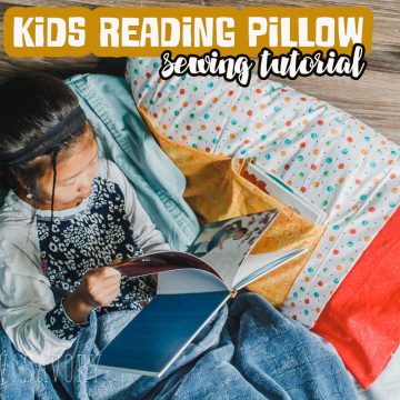 kids reading pillow sewing tutorial