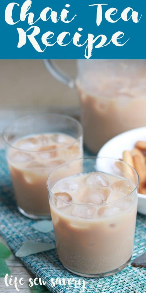 Iced chai tea recipe cold refreshing drink from Life Sew Savory