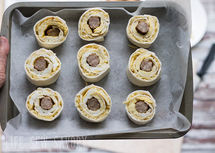 puff pastry wtih egg and sausage