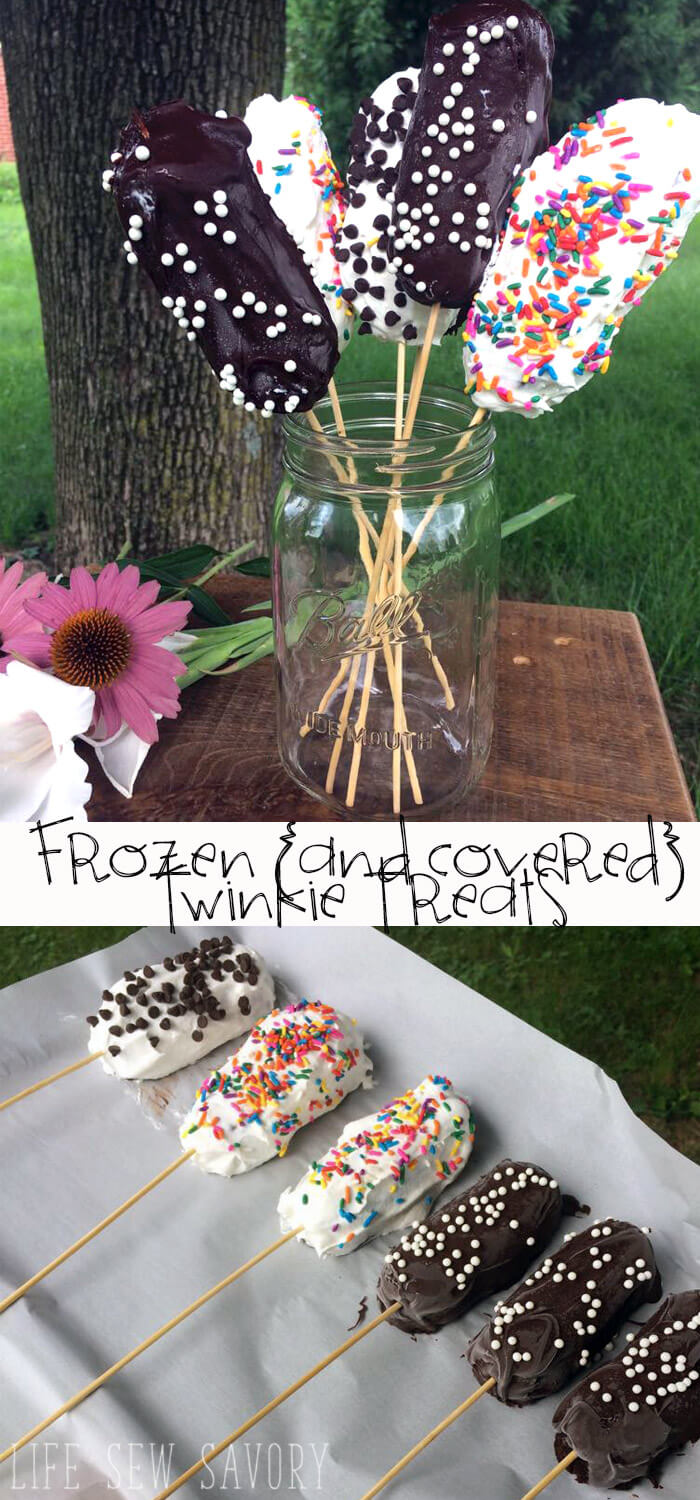 frozen Twinkie Dessert on a stick from Life Sew Savory