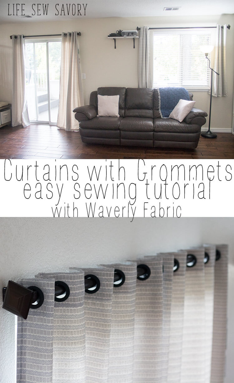 Curtains with Grommets tutorial sewing-with-waverly-fabric-from-Life-Sew-Savory
