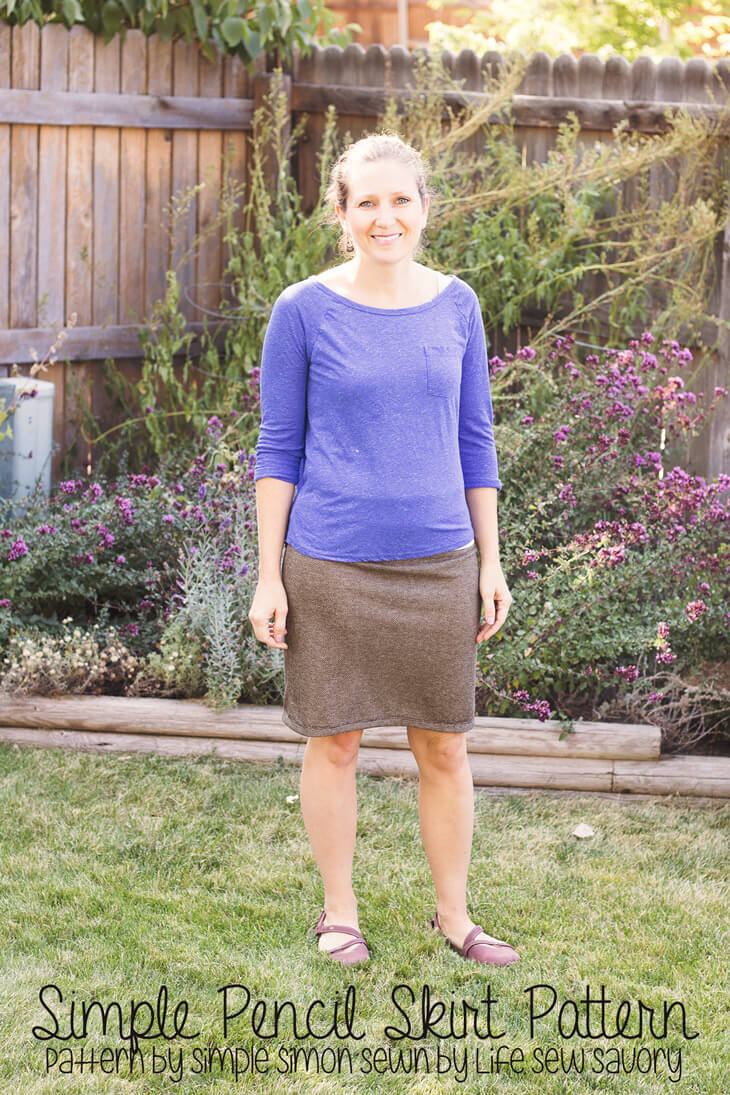 simple pencil skirt pattern by Simple Simon sewn by Life Sew Savory