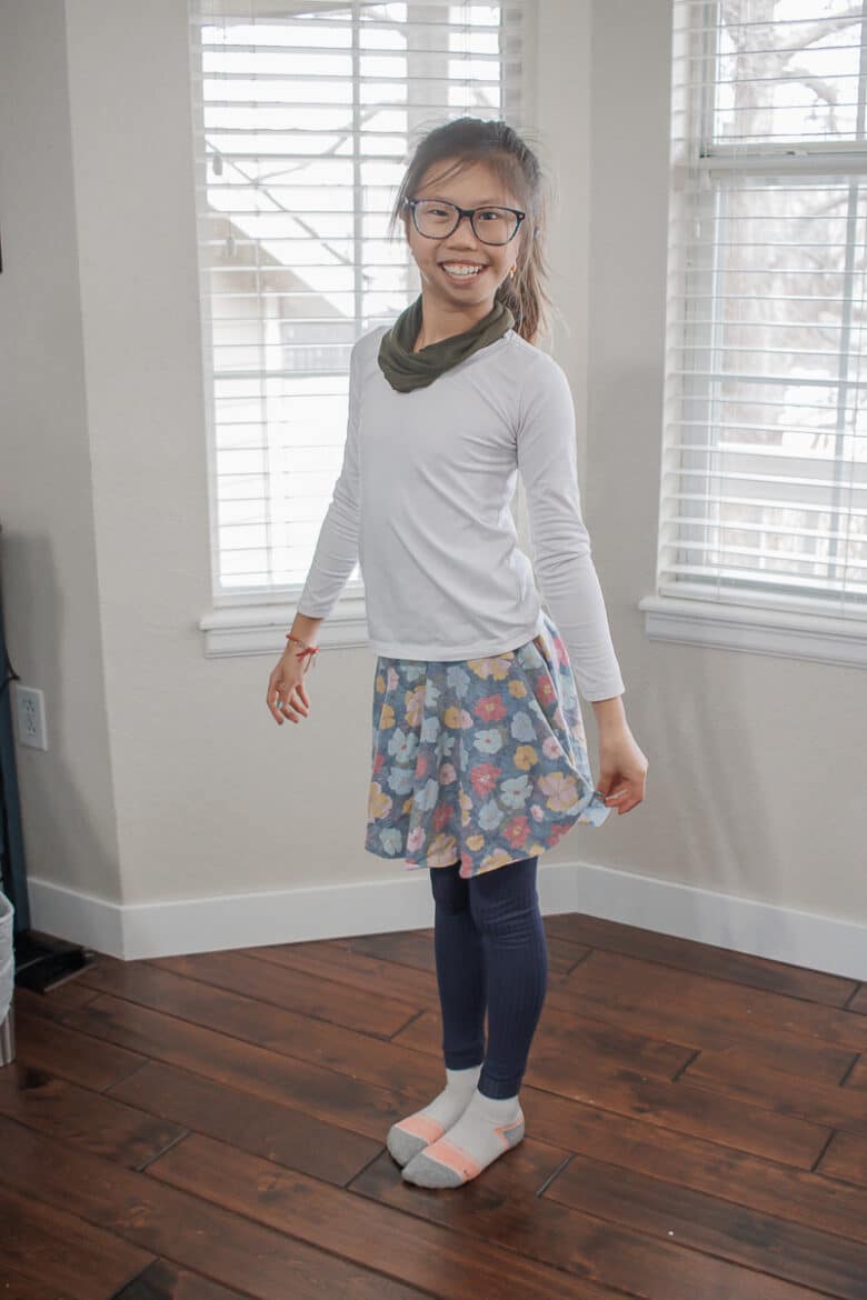 leggings with a skirt sewn on