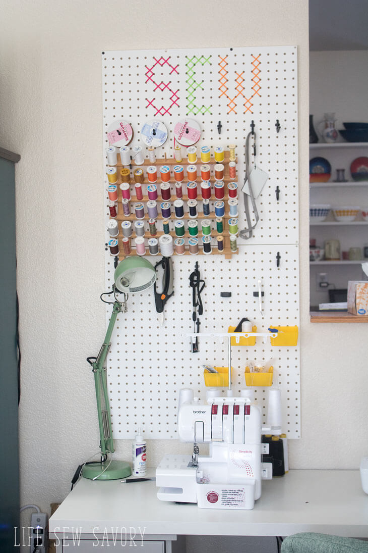 DIY pegboard decoration for organization and decoration