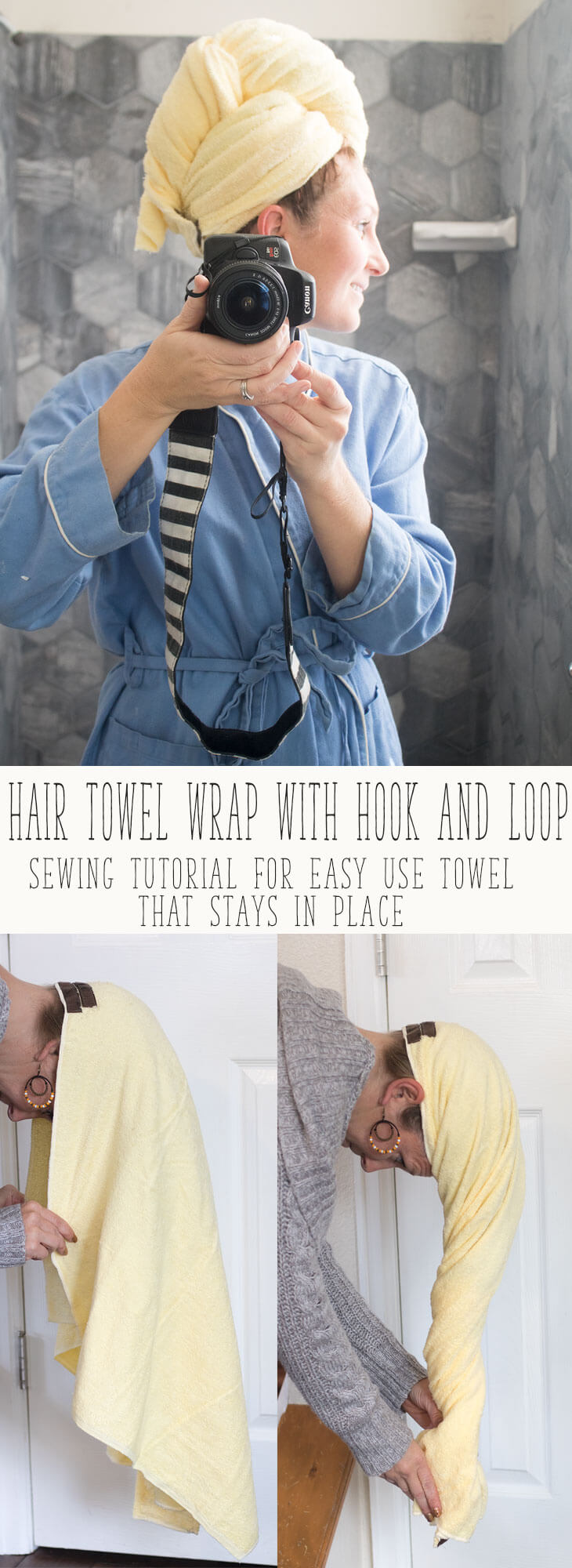 hair towel wrap sewing tutorial from Life Sew Savory #FashionColorExpert AD
