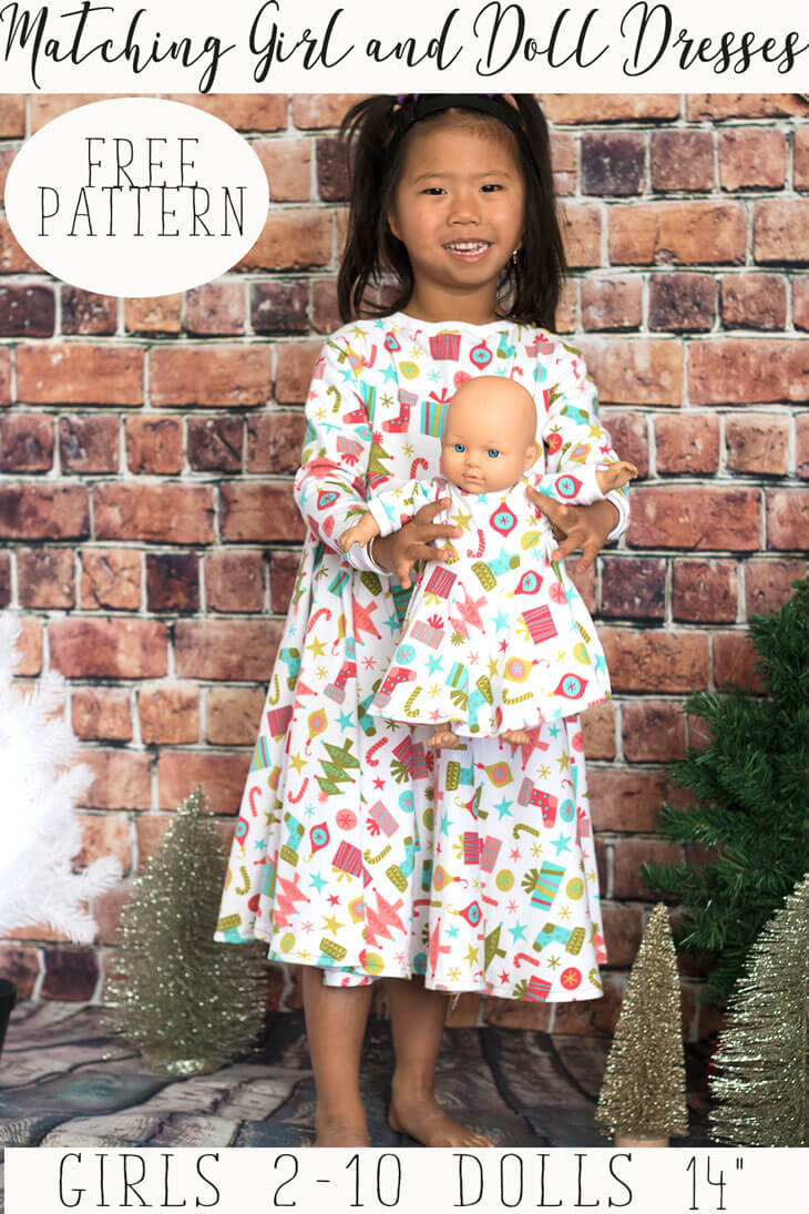 girl and doll matching dress free sewing patterns and tutorial from Life Sew Savory