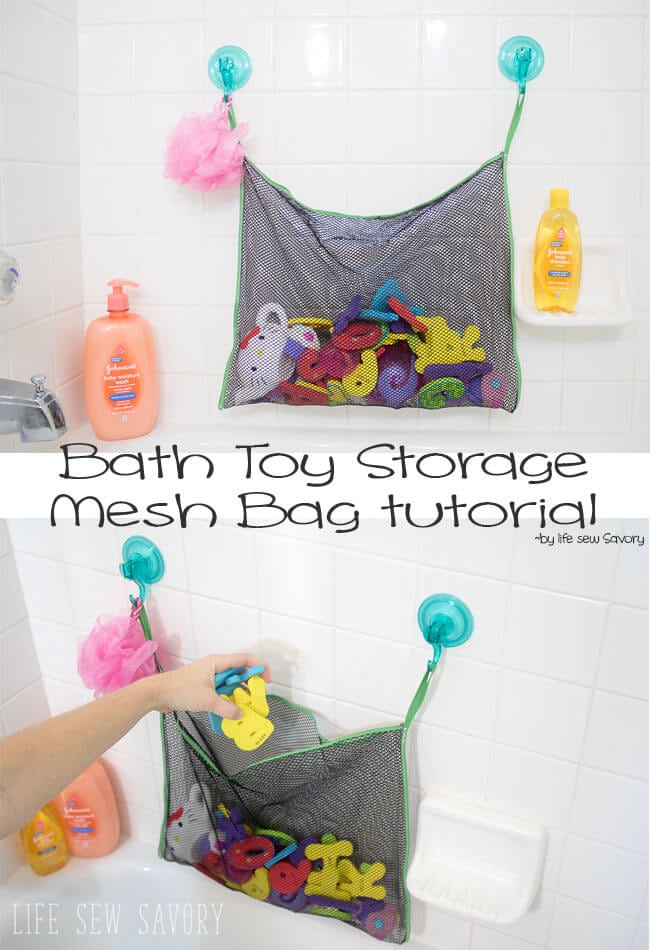 Bath Toy Storage Bag with Mesh an Easy Sewing Tutorial from Life Sew Savory