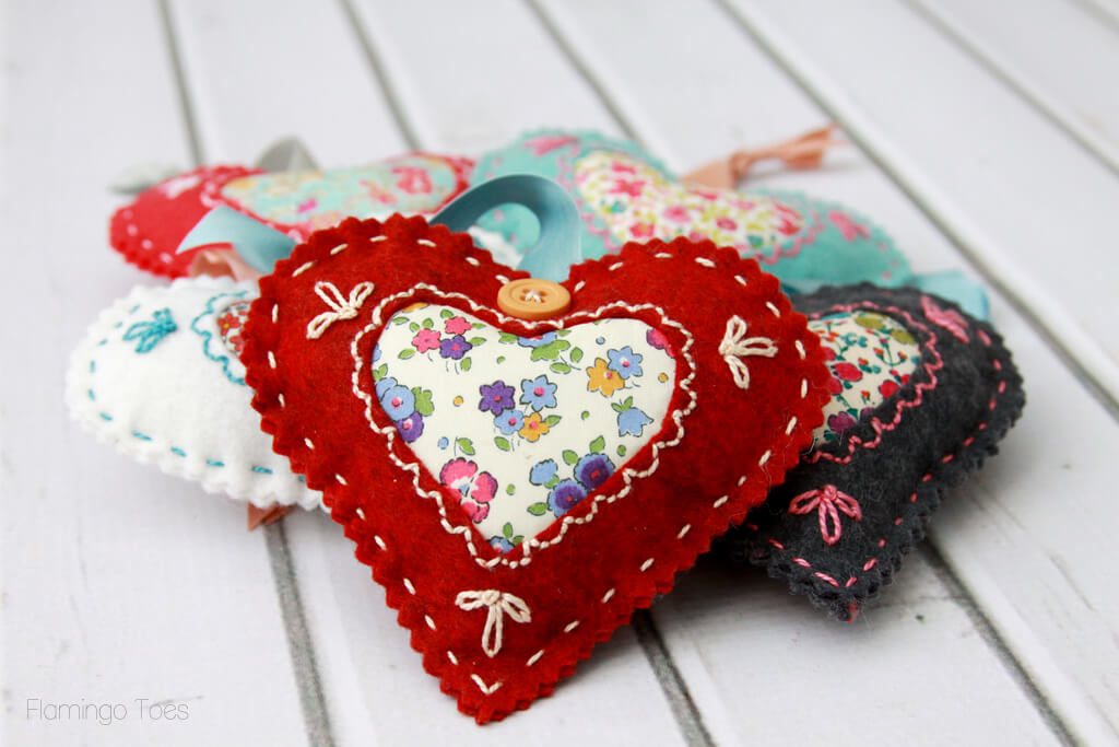 fabric and felt valentines projects