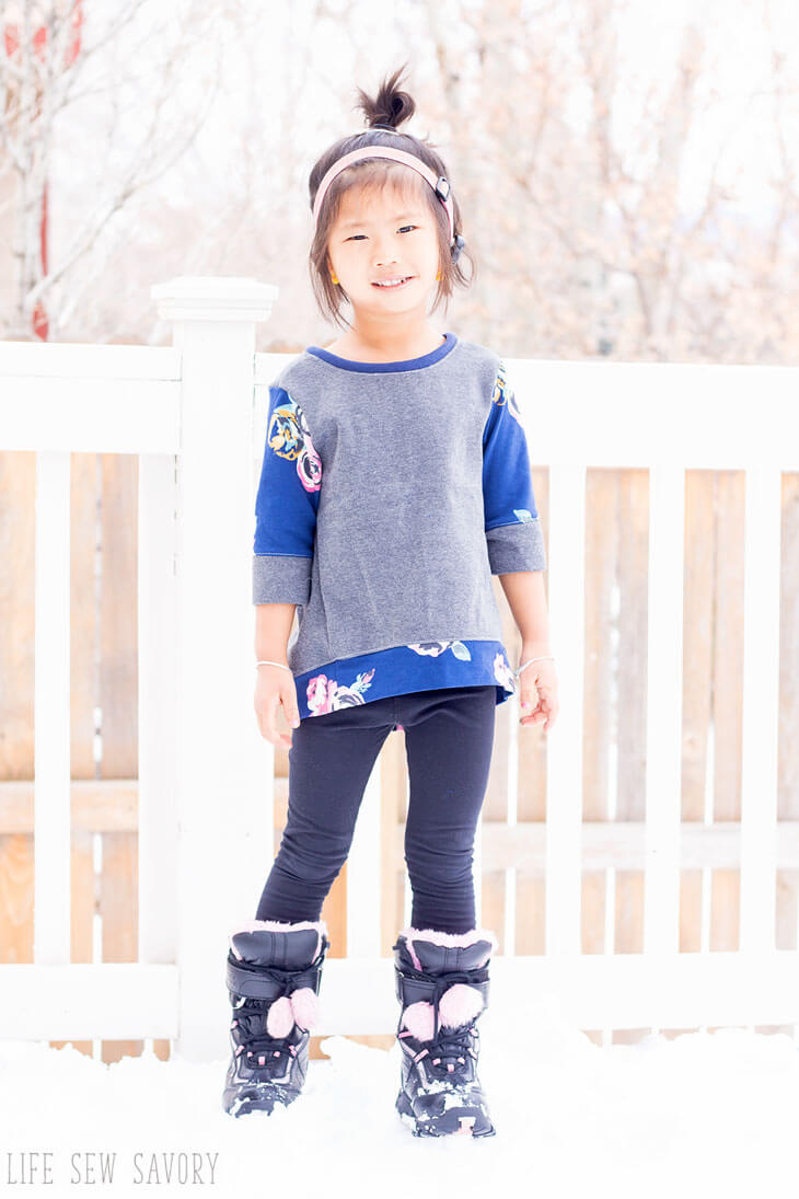 Free Sewing Pattern Girls Sweatshirt Tunic size 12m-5t from Life Sew Savory