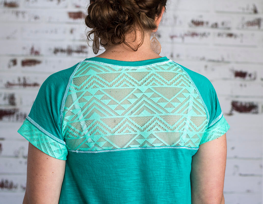 lace yoke back shirt dress